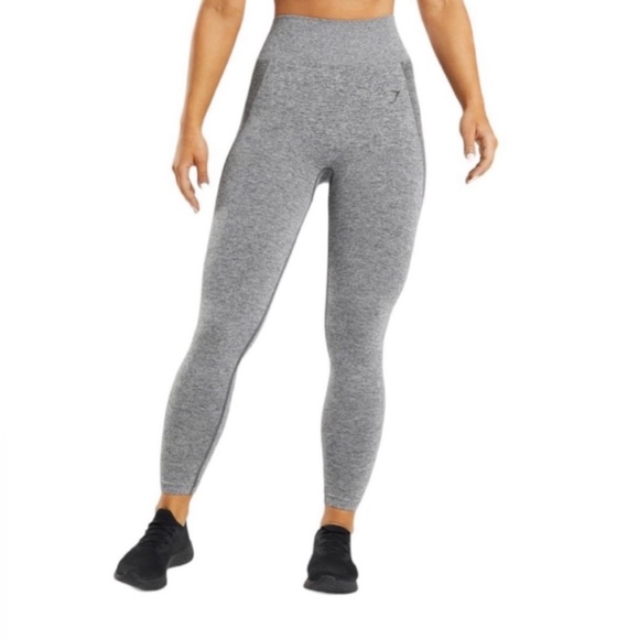 Gymshark Flex Marl Grey Peach Pink Leggings in Size Small - Picture 2 of 7